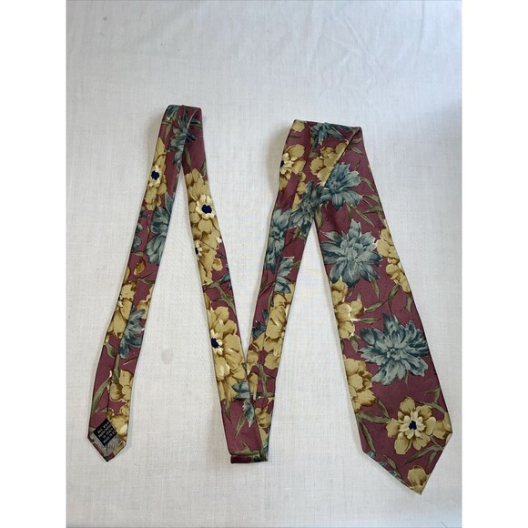 Christian Dior Dress Ties (4) Men’s Sz 54-56” Multicolor Floral & Paisley Silk - Picture 5 of 12